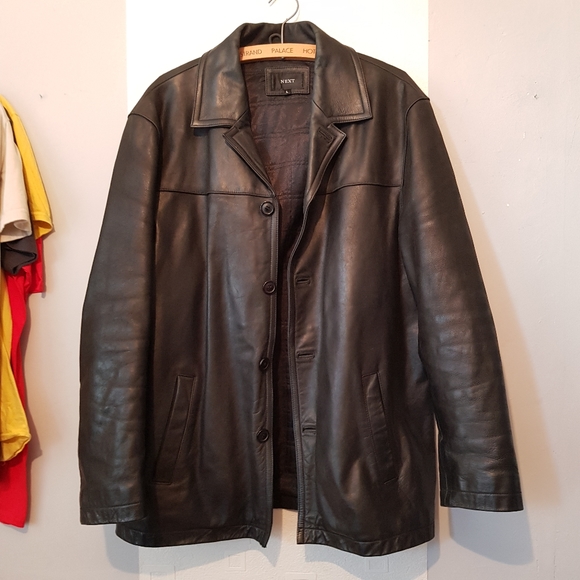Vintage Very Heavy Leather Jacket Mid Length Men's Large - Picture 5 of 14